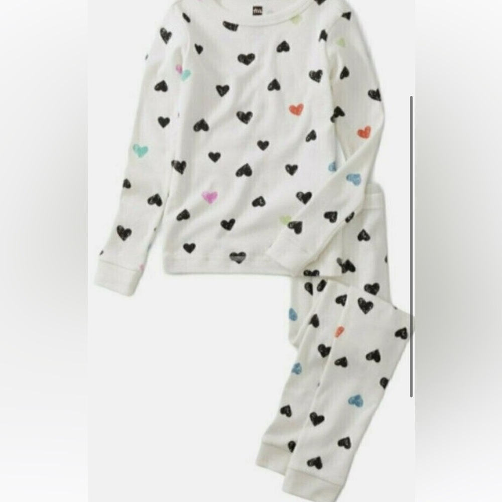 Brand New The tea collection good night pajama set painted hearts size 12